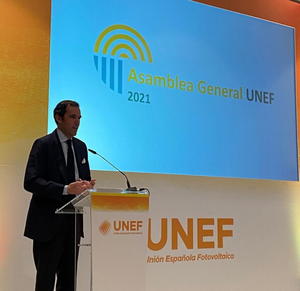Rafael Benjumea, president of UNEF, during the Assembly of members